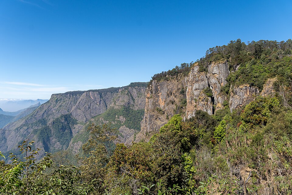 Full valley view of pillar rocks, kodaikanal sunset