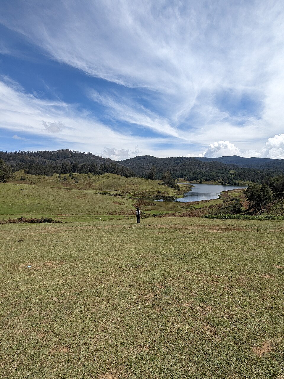 Mannavanur Lake at dawn, Kodaikanal